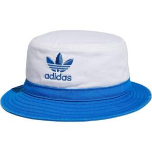 adidas Originals Unisex Adult Washed Bucket Hat(White/Bluebird/Bluebird)