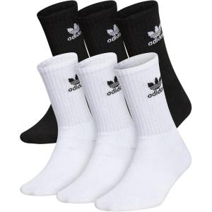 adidas Originals Unisex child Athletic Cushioned Crew Socks OG (6 pairs) durable breathable(White/Black/Og)