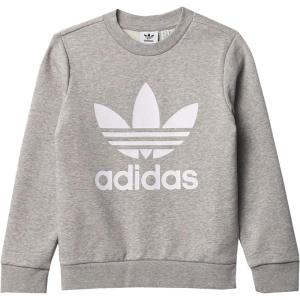 adidas Originals Unisex-Child Trefoil Crew Sweatshirt(Medium Grey Heather)