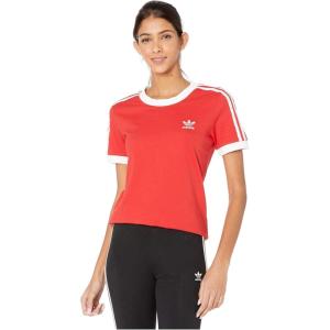 adidas Originals Women’s 3-Stripes Tee(Lush Red/White)
