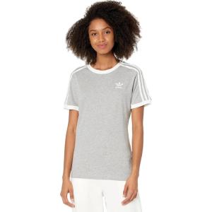 adidas Originals Women’s 3-Stripes Tee(Medium Grey Heather/White)