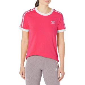 adidas Originals Women’s 3-Stripes Tee(Power Pink/White)