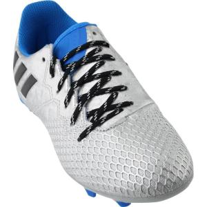 adidas Performance Kids’ Messi 16.3 Firm Ground Soccer Cleats(Silver Metallic/Black/Shock Blue)