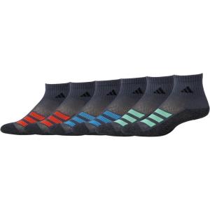 adidas Unisex Kid’s Quarter Ankle Socks for Boys and Girls Youth (6-Pack) Athletic Cushioned and Comfortable Discontinued(Onix Grey/Pulse Blue/Vivid Red/Stripe)