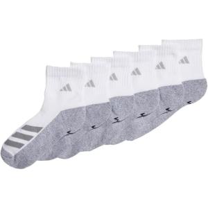 adidas Unisex Kid’s Quarter Ankle Socks for Boys and Girls Youth (6-Pack) Athletic Cushioned and Comfortable Discontinued(White/Grey/Light Onix Grey/Stripe)