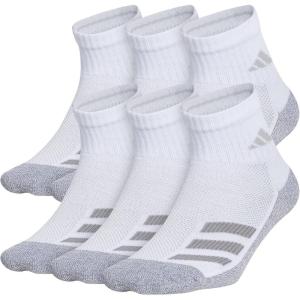 adidas Unisex Kid’s Quarter Ankle Socks for Boys and Girls Youth (6-Pack) Athletic Cushioned and Comfortable(White/Grey/Light Onix Grey/Stripe)