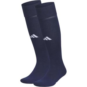 adidas Unisex Rivalry Soccer Socks (2-Pack) Over-the-Calf Athletic Fit for Men & Women(Navy Blue/White/2.0)