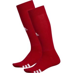 adidas Unisex Rivalry Soccer Socks (2-Pack) Over-the-Calf Athletic Fit for Men & Women(Power Red/White)
