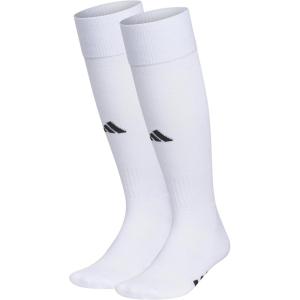 adidas Unisex Rivalry Soccer Socks (2-Pack) Over-the-Calf Athletic Fit for Men & Women(White/Black/2.0)
