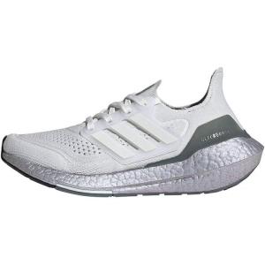 adidas Unisex-Child Ultraboost 21 Running Shoes(Crystal White/Crystal White/Hazy Green)