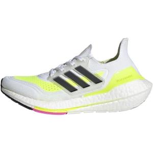 adidas Unisex-Child Ultraboost 21 Running Shoes(White/Black/Solar Yellow)