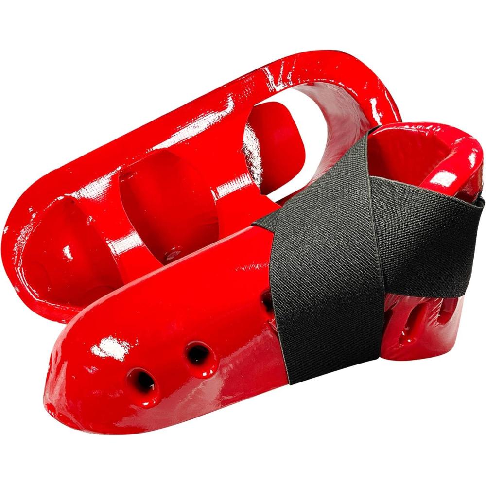 imageAAMA Foam Kick Foot Protector Guard for Point Sparring Karate Taekwondo Martial ArtsRed