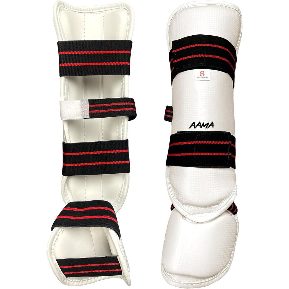 imageAAMA Martial Arts Taekwondo Vinyl Shin Instep Guard ProtectorXSmall