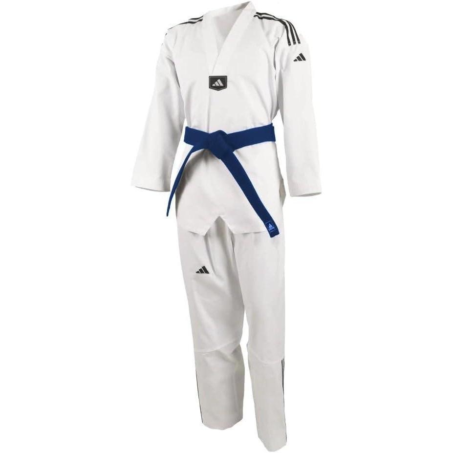 imageadidas KidsAdults WT Taekwondo Student Dobok Without Stripes Martial Arts WTF Children UniformWhite Vneck