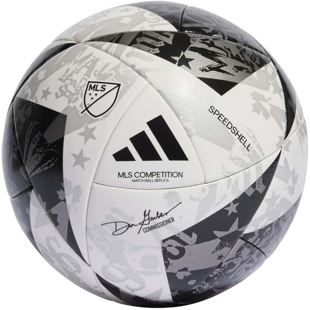 imageadidas MLS Soccer BallWhiteBlackIron Metallic