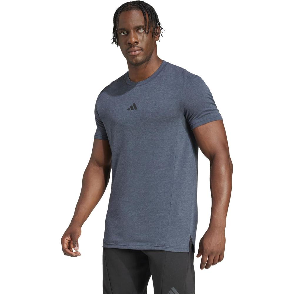 imageadidas Mens Designed for Training Workout TShirtAurora Ink
