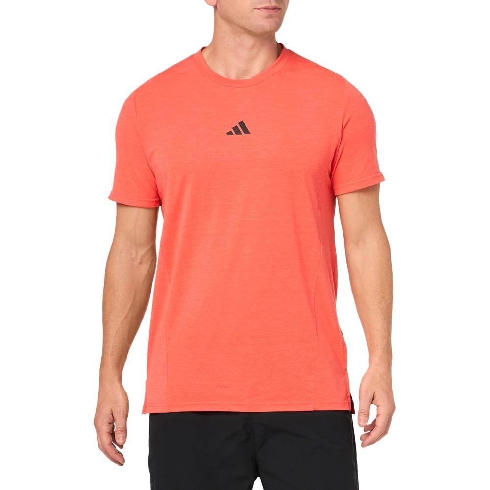 imageadidas Mens Designed for Training Workout TShirtBright Red