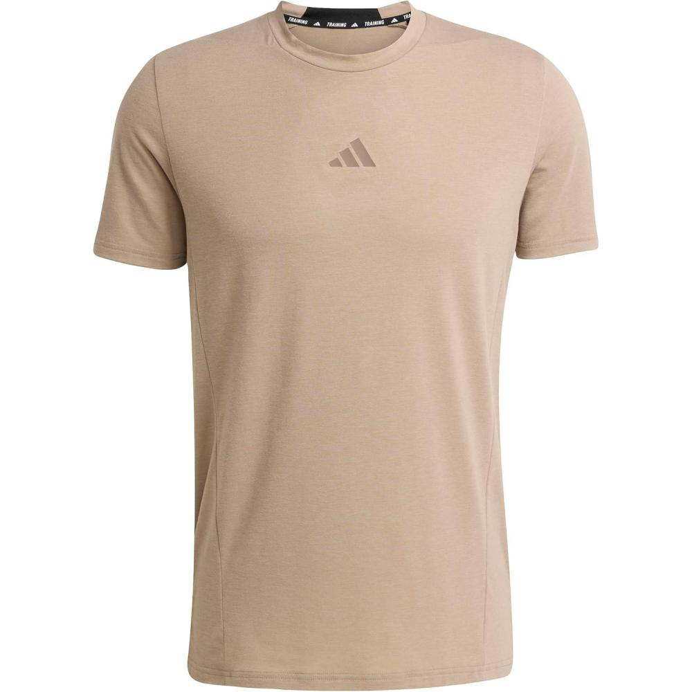 imageadidas Mens Designed for Training Workout TShirtChalky Brown
