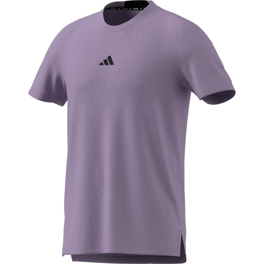 imageadidas Mens Designed for Training Workout TShirtPowder Plum