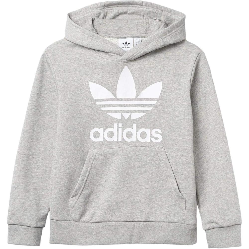 imageadidas Originals Kids Trefoil HoodieMedium Grey HeatherWhite