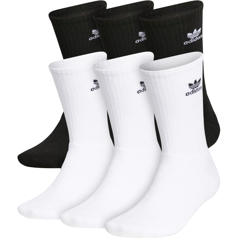 imageadidas Originals Trefoil 6Pair Crew SockWhiteBlack