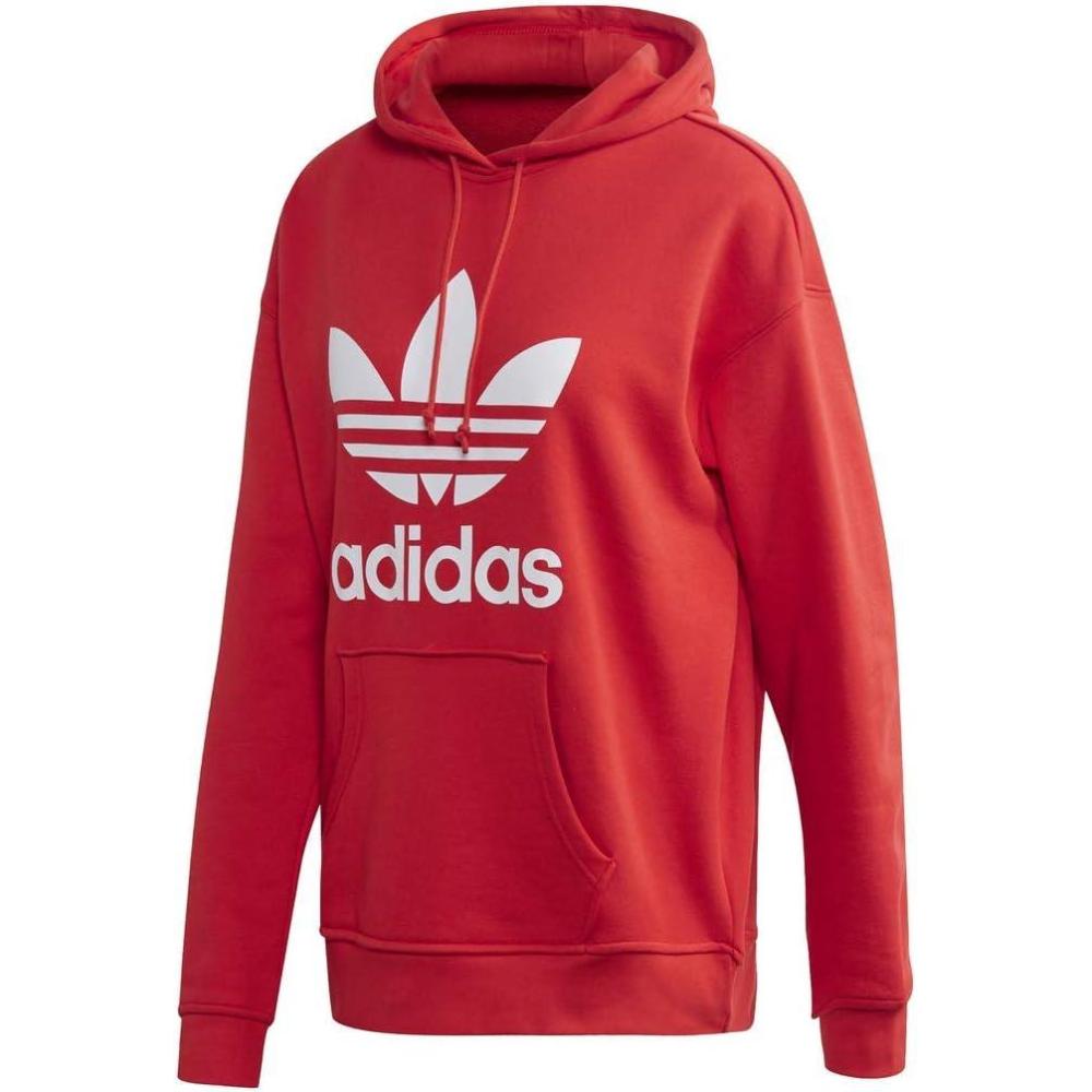 imageadidas Originals Womens Adidas Adicolor Trefoil HoodieLush RedWhite