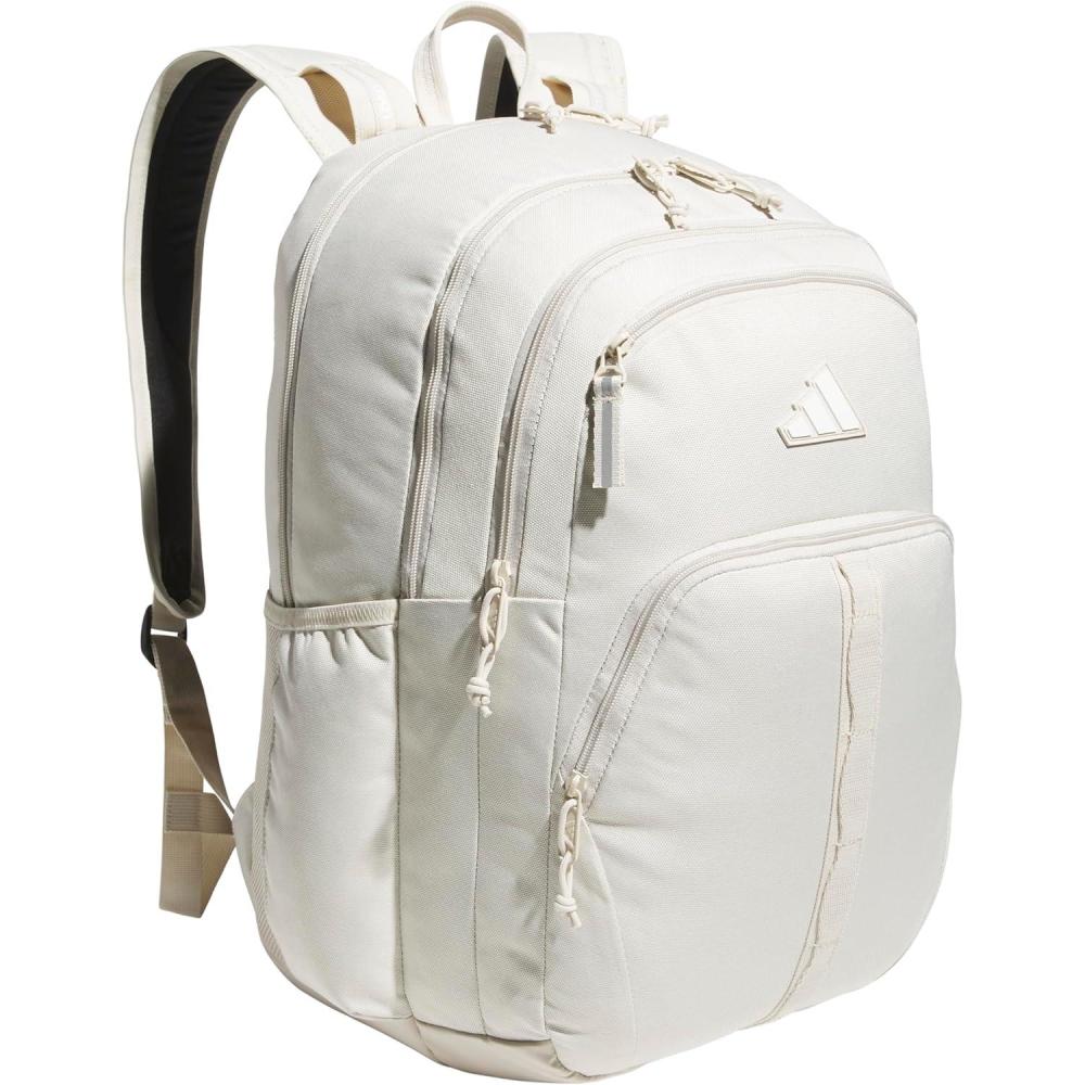 imageadidas Prime Backpack for Work Travel Bag for Women and Men with Padded Compartment for Laptop BlackWhite2 One SizeAlumina BeigeWhite