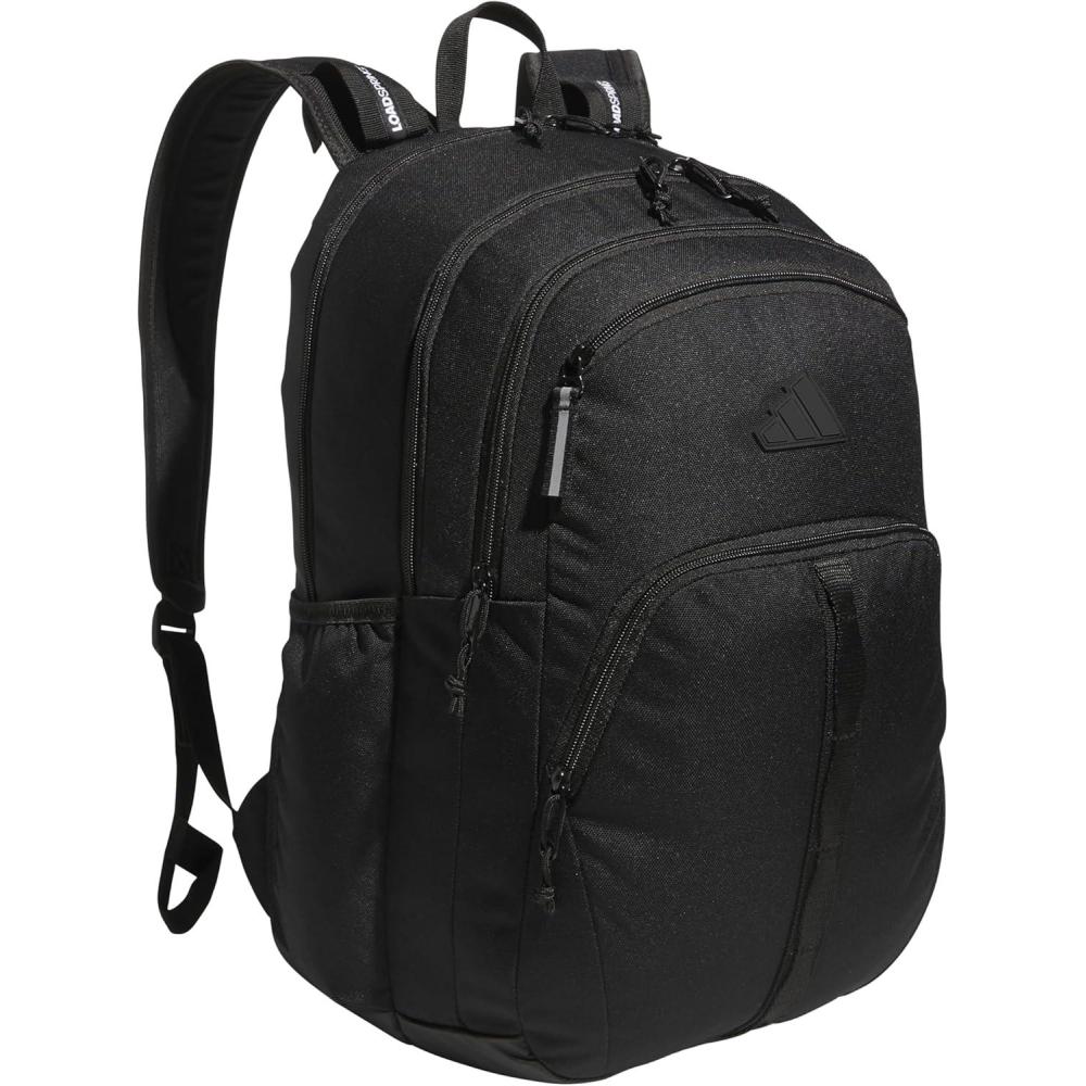 imageadidas Prime Backpack for Work Travel Bag for Women and Men with Padded Compartment for Laptop BlackWhite2 One SizeBlack