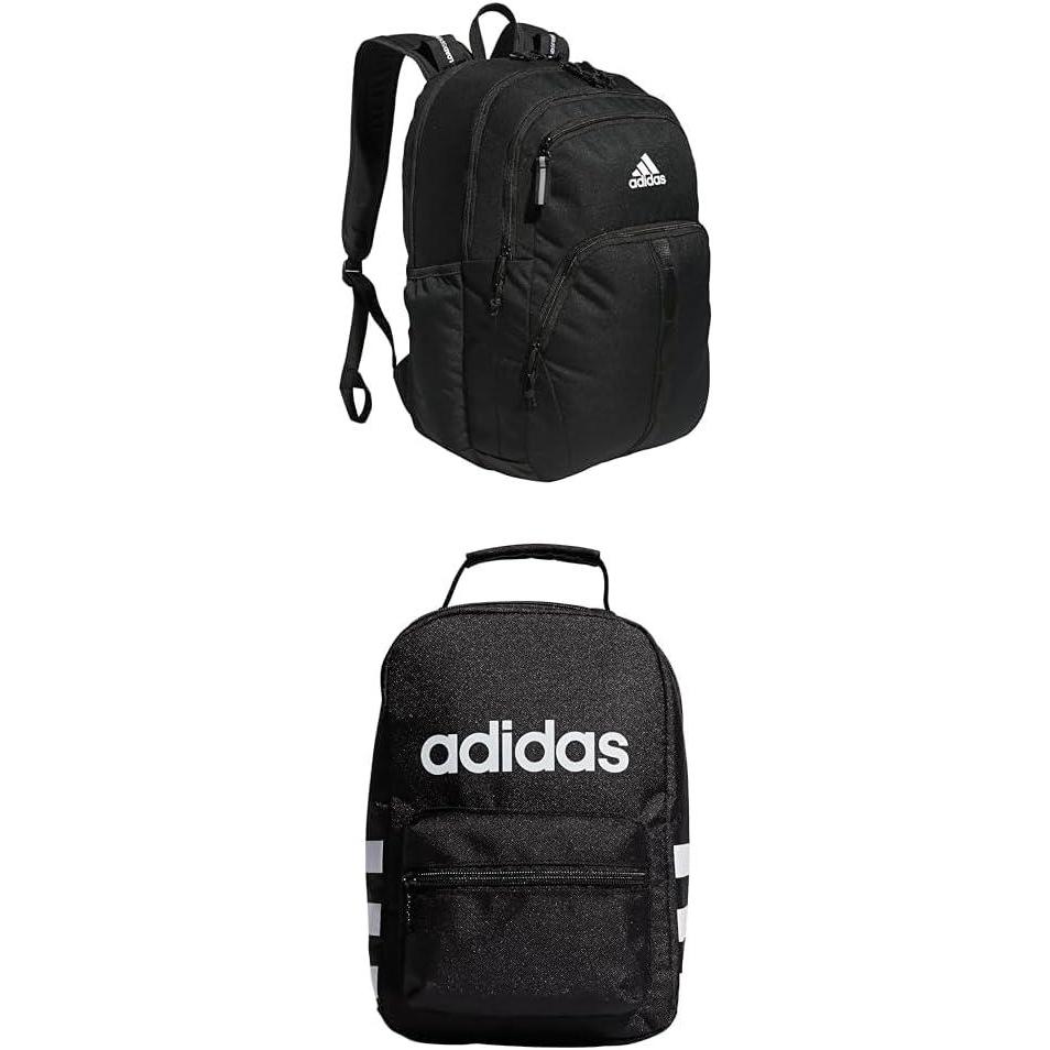 imageadidas Prime Backpack for Work Travel Bag for Women and Men with Padded Compartment for Laptop BlackWhite2 One SizeBlackWhite  BlackWhite