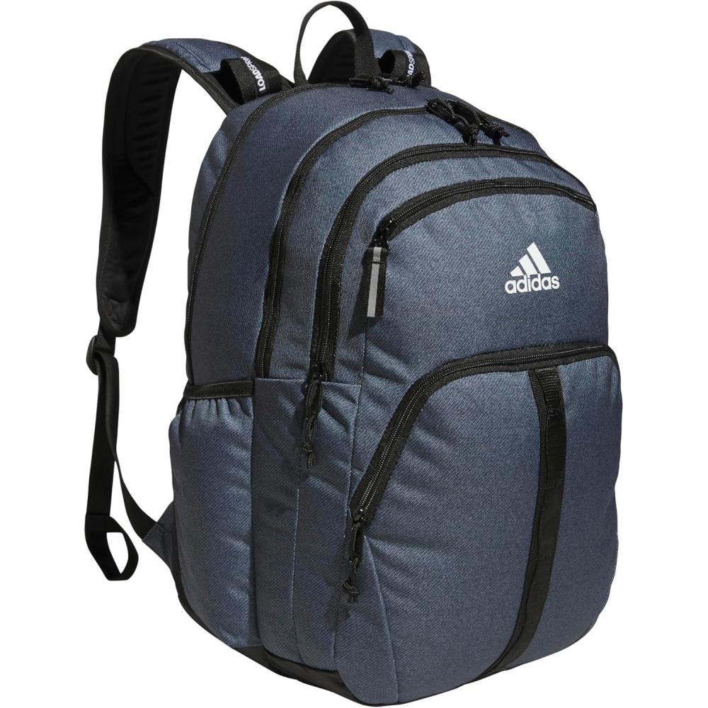 imageadidas Prime Backpack for Work Travel Bag for Women and Men with Padded Compartment for Laptop BlackWhite2 One SizeTwill Onix GreyBlackWhite2