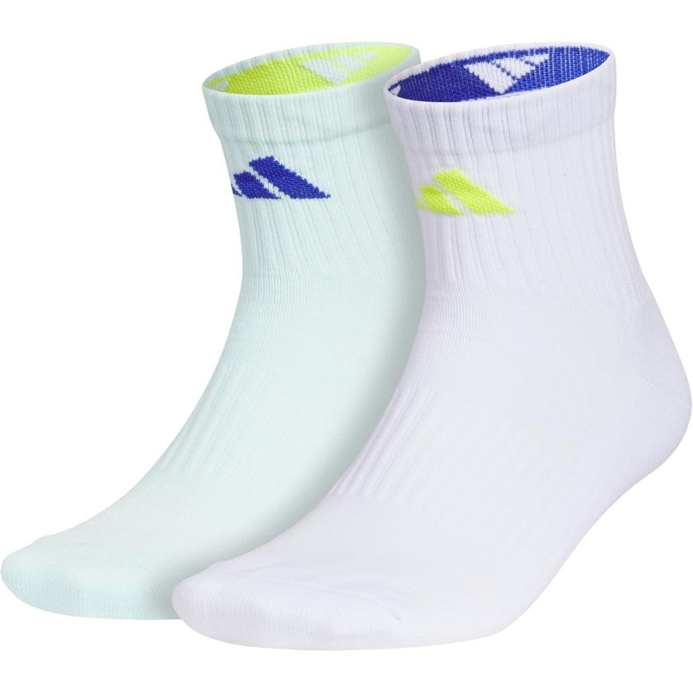 imageadidas Pure Training High Quarter Sports Performance Socks 2PairAlmost Light BlueSemi Lucid BlueSemi Solar Yellow