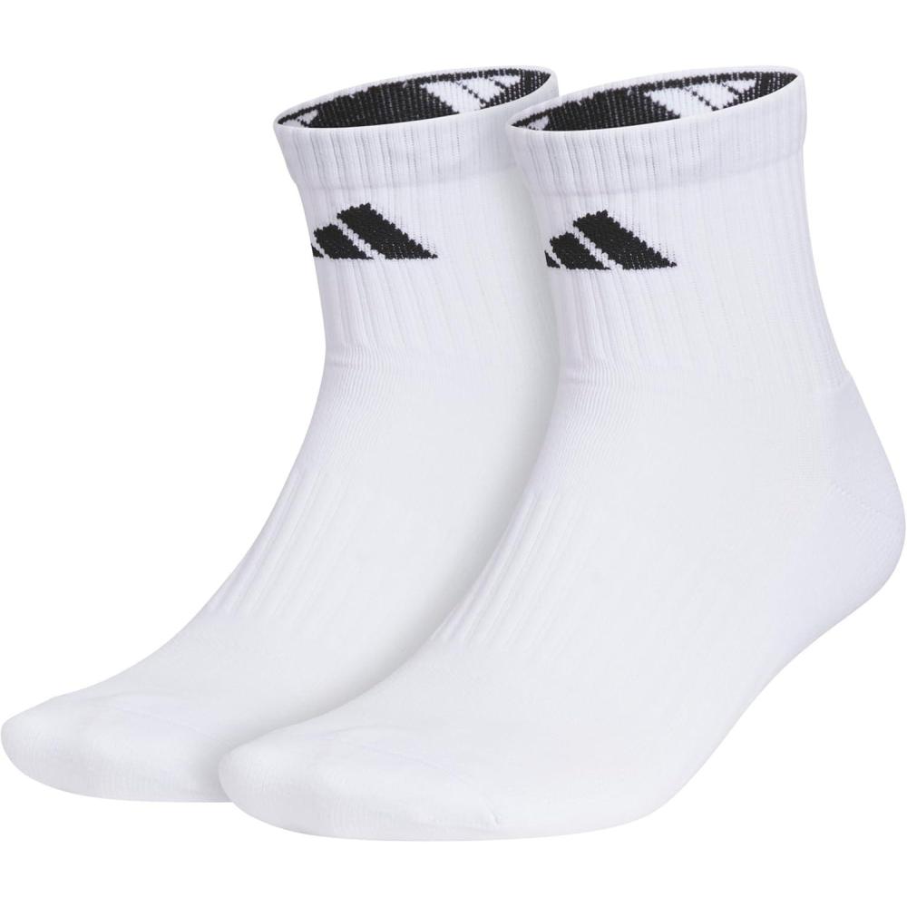 imageadidas Pure Training High Quarter Sports Performance Socks 2PairWhiteBlack