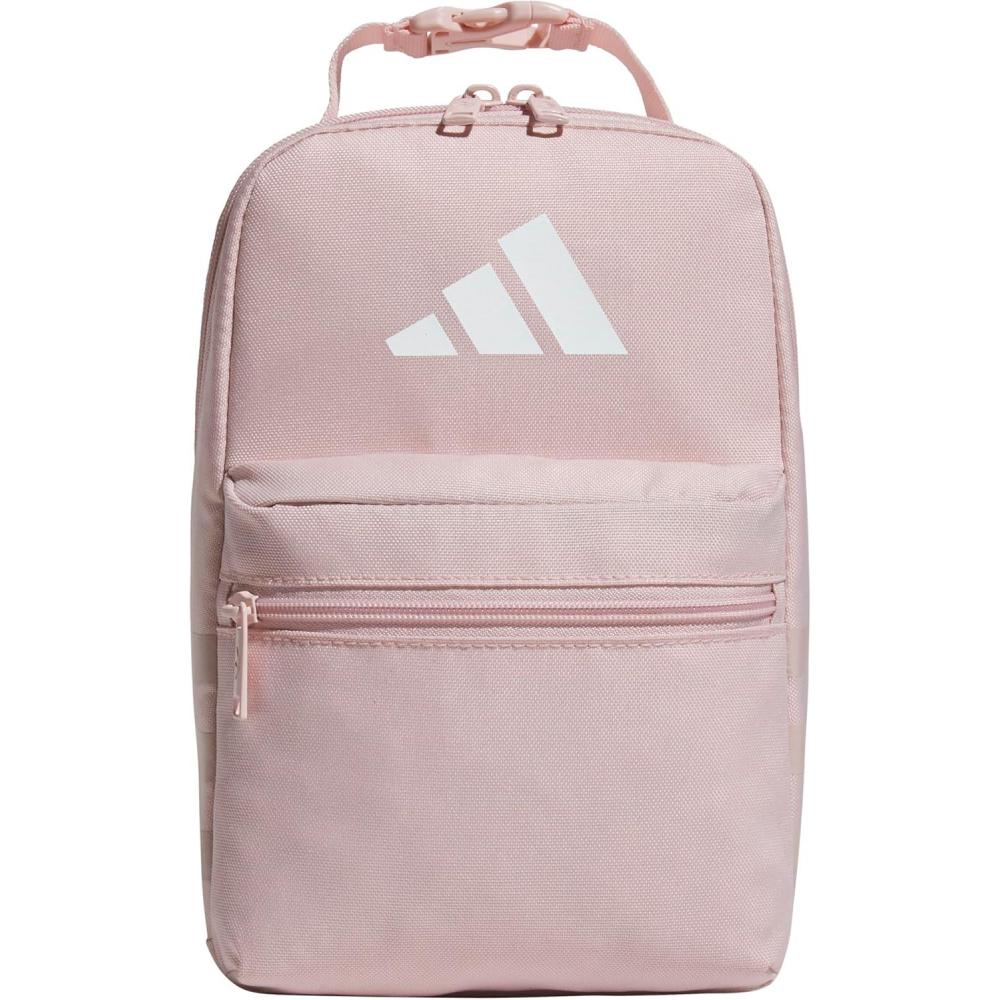imageadidas Santiago Lunch Bag Cooler for Women and Men Insulated Food Container Box with Mesh Pocket BlackWhite30 One SizeSandy PinkWhite30