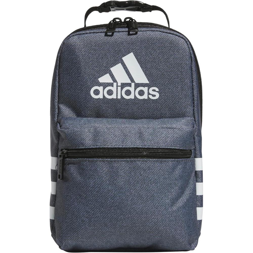 imageadidas Santiago Lunch Bag Cooler for Women and Men Insulated Food Container Box with Mesh Pocket BlackWhite30 One SizeTwill Onix GreyBlack30