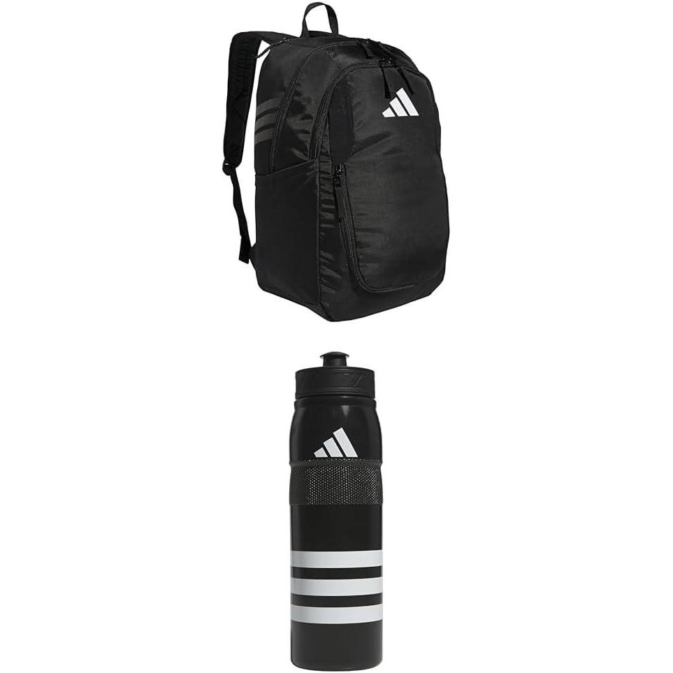 imageadidas Stadium Team Sports Backpack 36L  750 ml 28 oz Refillable Plastic Sport Water Bottle Navy Blue 2  BlueSilver Metallic One SizeBlack  BlackWhiteBlack