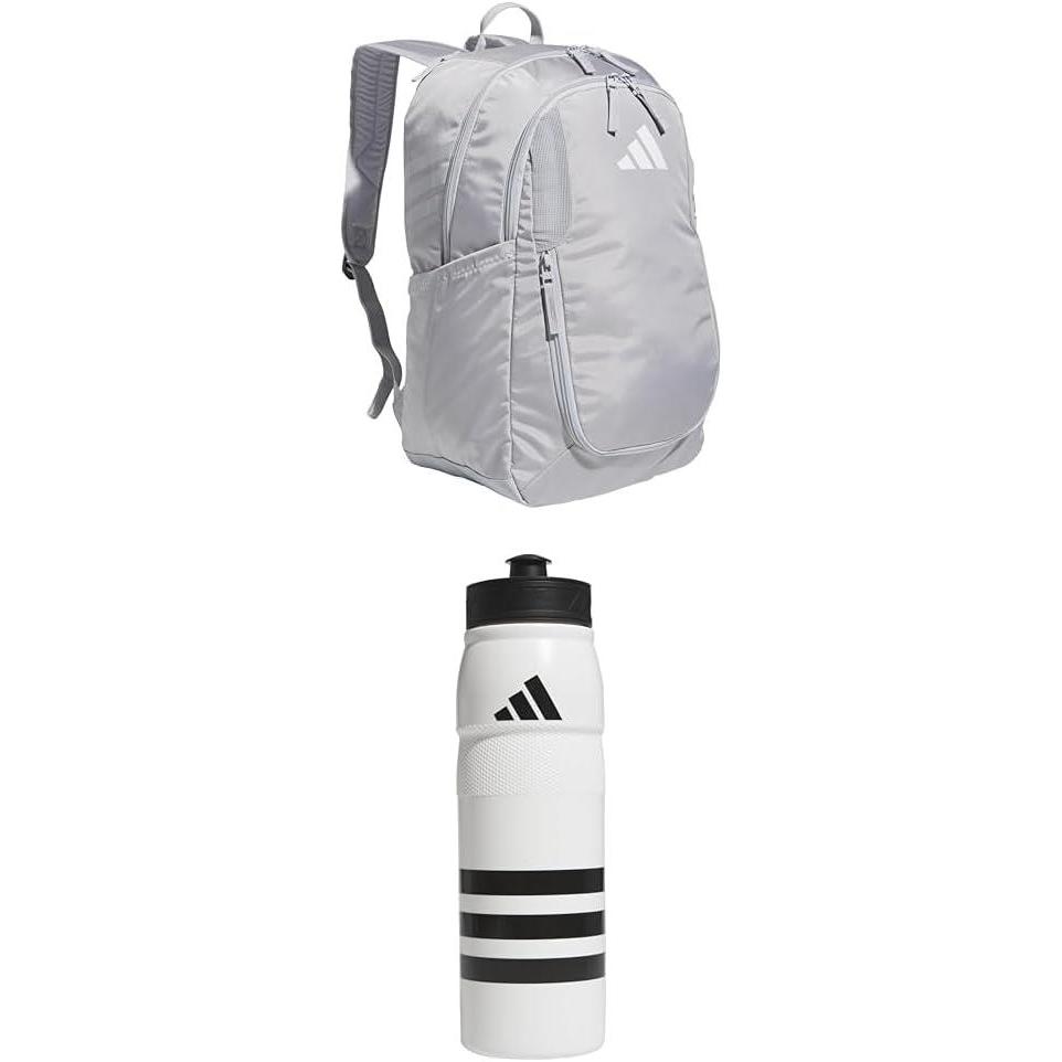 imageadidas Stadium Team Sports Backpack 36L  750 ml 28 oz Refillable Plastic Sport Water Bottle Navy Blue 2  BlueSilver Metallic One SizeLight Grey  WhiteBlackBlack