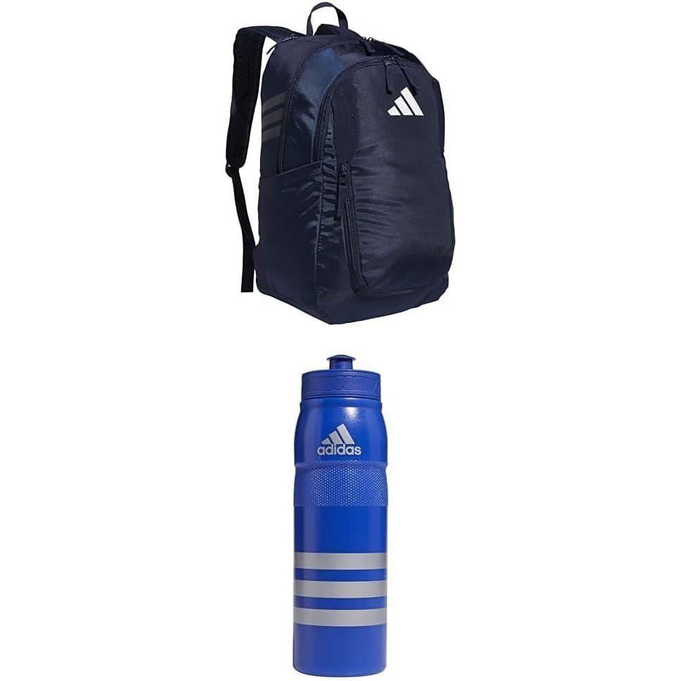 imageadidas Stadium Team Sports Backpack 36L  750 ml 28 oz Refillable Plastic Sport Water Bottle Navy Blue 2  BlueSilver Metallic One SizeNavy Blue 2  BlueSilver Metallic