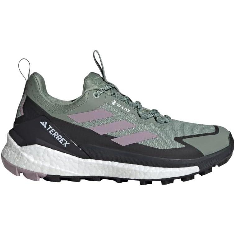 imageadidas Womens Terrex Free Hiker 2 Low Gtx Hiking Hiking Sneakers Shoes  YellowSilver GreenPreloved FigCarbon