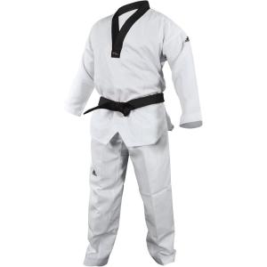 adidas ADI-START II World Taekwondo Approved Taekwondo Dobok Uniform – Black V-Neck(White)