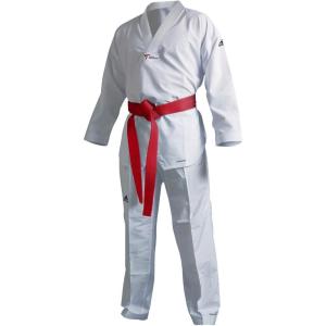 adidas Eco Fighter Taekwondo Dobok Uniform WT Approved 100% Polyester Ultralight(White V-neck)