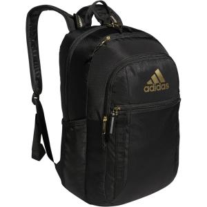 adidas Excel Backpack + Insulated Lunch Bag, Black/White + Black/White, OSFA(7.0/Black/Gold Metallic)