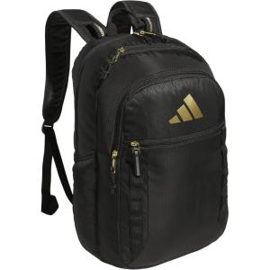 adidas Excel Backpack + Insulated Lunch Bag, Black/White + Black/White, OSFA(7.0/Black/Gold Metallic_2)