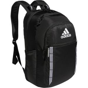 adidas Excel Backpack + Insulated Lunch Bag, Black/White + Black/White, OSFA(7.0/Black/White 3 Stripe Webbing)