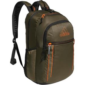 adidas Excel Backpack + Insulated Lunch Bag, Black/White + Black/White, OSFA(7.0/Olive Strata Green/Black/Impact Orange)