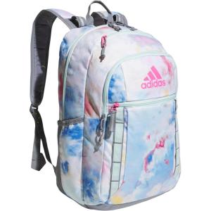 adidas Excel Backpack + Insulated Lunch Bag, Black/White + Black/White, OSFA(7.0/Tie Dye Wash Halo Mint Green/Grey/Pulse Magenta Pink)
