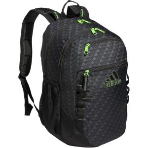 adidas Excel Backpack + Insulated Lunch Bag, Black/White + Black/White, OSFA(Bos Mini Monogram Black/Lucid Lime Green)