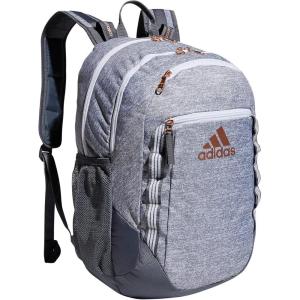 adidas Excel Backpack + Insulated Lunch Bag, Black/White + Black/White, OSFA(Jersey Grey/Onix Grey/Rose Gold)
