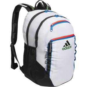 adidas Excel Backpack + Insulated Lunch Bag, Black/White + Black/White, OSFA(White/Bright Royal Blue/Black)