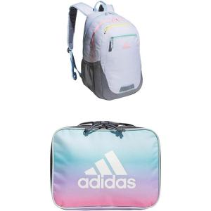 adidas Foundation Backpack + Excel Insulated Lunch Bag, Splatter Blue + SplatterBlack/Scarlet, OSFA(Spark/Grey + Gradient Rose)