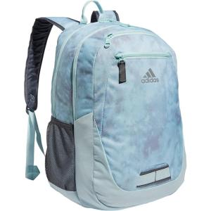 adidas Foundation Backpack + Excel Insulated Lunch Bag, Splatter Blue + SplatterBlack/Scarlet, OSFA(Stone Wash Almost Blue-grey Two/Almost Blue/Silver Metallic)